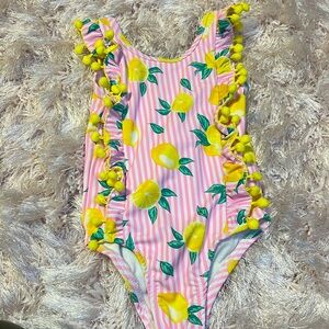 Nicole miller pink and yellow lemonade one piece swimsuit